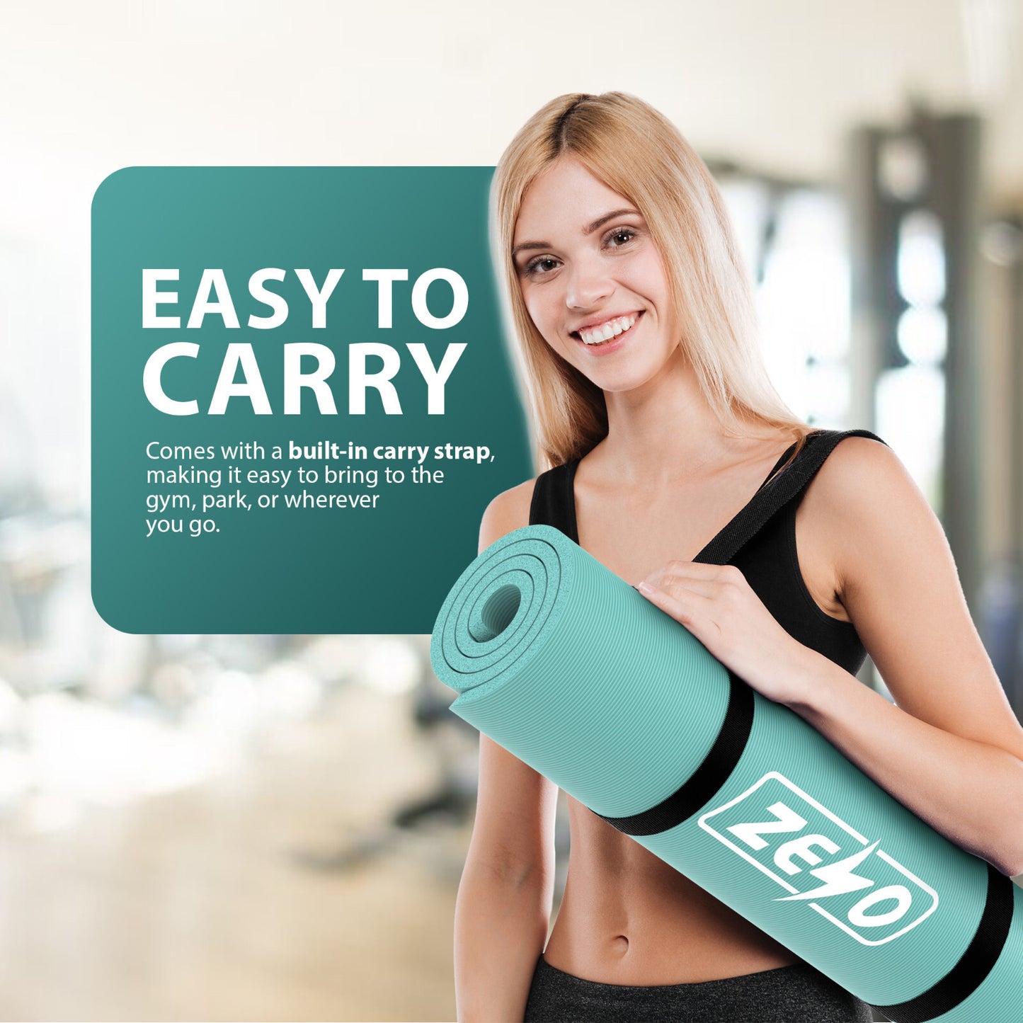 YOGA MAT 10MM THICK EXERCISE MAT GYM WORKOUT FITNESS PILATES HOME NON SLIP NBR